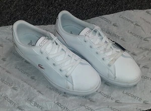 Scarpe da ginnastica Lacoste Lerond bianche con dettagli rosa bambini taglia UK 1 - Foto 1 di 4