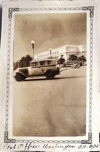 Vintage Old 1934 Photo of Taxi Cars & US Post Office Building in Washington DC - Picture 1 of 1