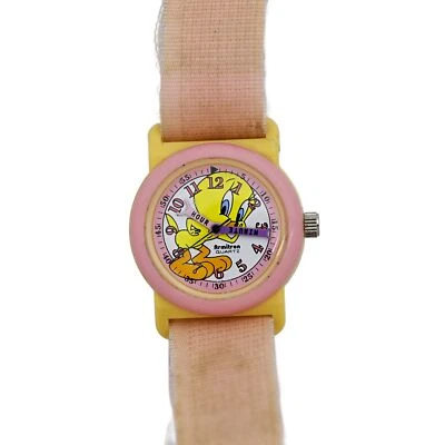Armitron Tweety Bird Vintage Ladies Wrist Watch Pink Bezel Yellow Case - image 1 of 4