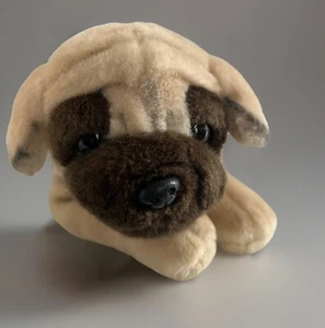 Pug Dog Toy Plush Applause Bean Bag Pellets 13" Tan Brown Super Soft No Tags - Picture 1 of 9