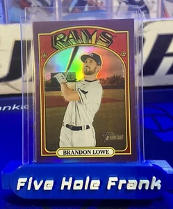 2021 Topps Heritage Brandon Lowe Chrome Purple Hot Box #241 - Picture 1 of 3