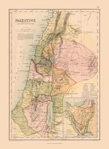 Mapa histórico - Divisiones antiguas de Israel - Negro 1867 - 23 x 31,36 - Imagen 1 de 20