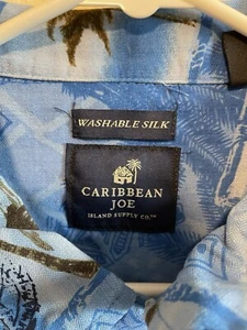Caribbean Joe 100% Washable Silk Men’s Sz X-Large XL Blue Hawaiian Shirt $72 - Picture 1 of 6