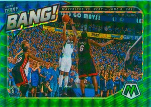 Jason Terry 2020-21 Mosaic Basketball Bang Green Prizm Refractor Card #6 MAVS