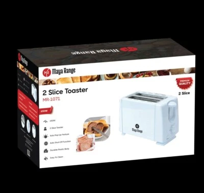 White Toaster 2 Slice 650W Variable Browning Control with Crumb Tray Home Kitche - Image 1 of 4