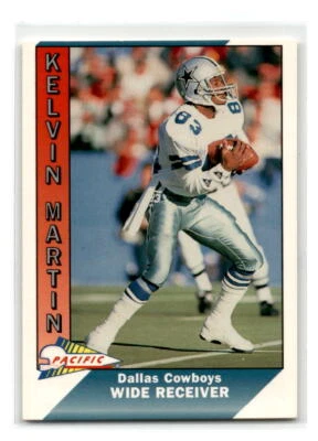 1991 Pacific - #100 - Kelvin Martin - Dallas Cowboys - Image 1 of 2