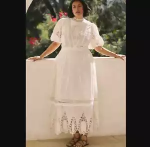 Nuovo Plus 3X Forever That Girl x Anthropologie maxi abito finto scollo pizzo bianco - Foto 1 di 11