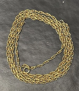 COLLAR CADENA ESLABONES CUERDA ORO AMARILLO 14K 24" 1,6mm -como nuevo- 5 Gramos - Imagen 1 de 5