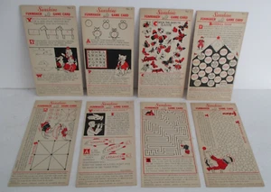 1932 SUNSHINE BISCUITS FUNMAKER GAME CARD SET #s 1-8, Games and Puzzles - Picture 1 of 2
