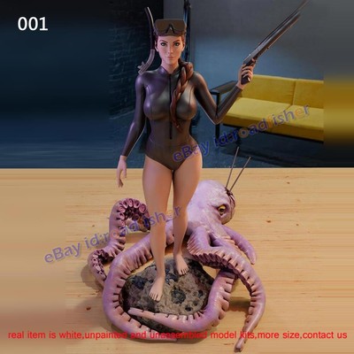 Lara VS Octopus 1/4 Unpainted Model Kit Unass...