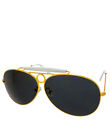 Top Gun Iceman Kilmer Style Okulary przeciwsłoneczne Złota ramka / soczewka dymna