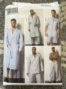 Vogue Sleep Wear Robe, Belt, Top, Shorts, & Pants Patterns V8964 Men's Sz. 34-40 - Picture 1 of 2
