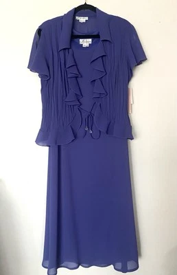 Vestido para mujer Dressbarn púrpura maxi manga corta conjunto de 2 piezas talla 12 Foto 1 de 4