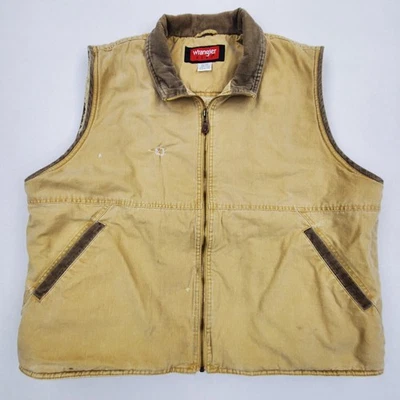 Chaleco Wrangler Hero Para Hombres Lona Sherpa Forrado Marrón Ranchero Vaquero Pana Talla XL  Foto 1 de 4