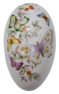 Caja de anillos de colección años 70 mariposas porcelana fina oro 22K AVON huevo mariposas - Imagen 1 de 12