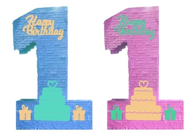 Number One First 1st Red Pinata birthday Pull string Hit WITH OPTION OF STICK !! - Image 1 of 4