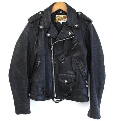 Schott 618 Double Rider Leather Jacket Riders Black Jumper Outer 34 Old Clothe - Image 1 of 4