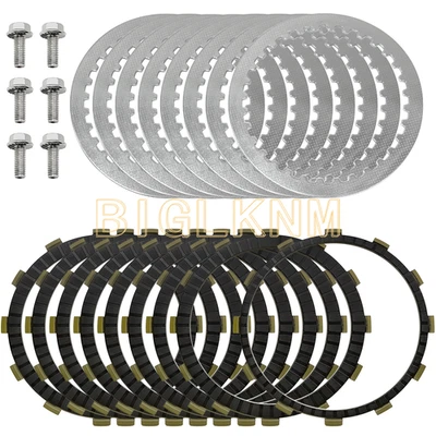 Kit de placas de acero de fricción de embrague para Harley Dyna Wide Glide Road King 1998-2017 Foto 1 de 4