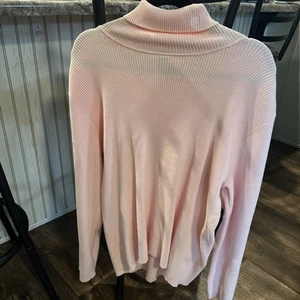 Neu mit Etikett Lauren Ralph Lauren rosa Damenpullover 3 x gerippt Rollkragen Logo - Bild 1 von 4
