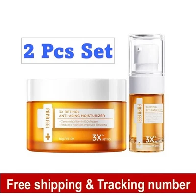 Papa Feel Retinol Anti-Aging Cream And Serum Moisturizer Reduces Wrinkles Set - image 1 of 4