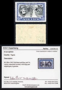 Nigeria SG58bw 1942 2/6 Wmk INVERTIDO Fino M/M RARO gato 3250 libras - Imagen 1 de 1
