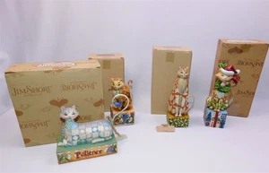 4 gatos Jim Shore Heartwood Creek jaspe garras de Santa Abraham paciencia en cajas - Imagen 1 de 9