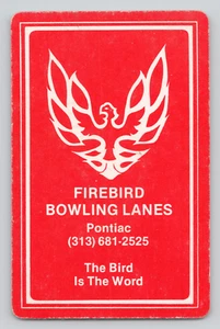 Tarjeta intercambiable Firebird Bowling Lanes Pontiac Michigan Bird is the Word King Diamond - Imagen 1 de 2
