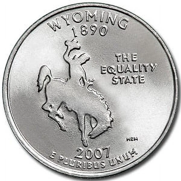 Moneda de 25c P Wyoming Quarter BU 2007 revestida sin circular Foto 1 de 1