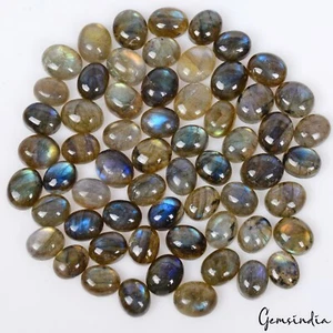 220 Ct Natural Untreated Blue Shine Labradorite Oval Cabochon Gemstone lot 61Pcs - Picture 1 of 5