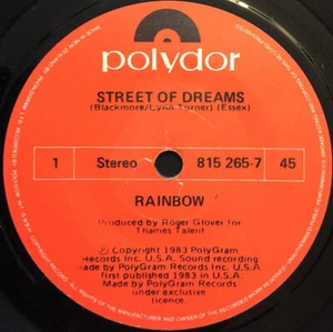 Street Of Dreams - Rainbow (1983 New Zealand) - Picture 1 of 2