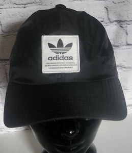 Adidas Originals White Patch Hat Black Nylon Adjustable - Picture 1 of 9