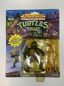 TMNT 1989 Ninja Turtles Wacky Action Sword Slicin Leo Leonardo Action Figure MOC - Picture 1 of 3
