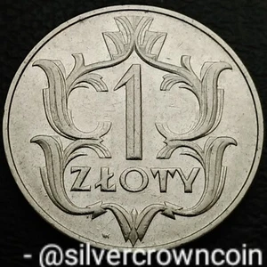 Poland 1 Zloty 1929 (W). Y#14. Nickel 1 Dollar coin. Crowned Eagle Wings Open. H - Picture 1 of 7