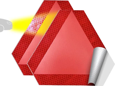 SMASMILE Slow Moving Vehicle Sign 2 Pack 7" X 8" Diamond Grade Reflective Slow Moving Veh