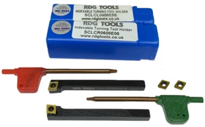 6 MM DREHMASCHINE DREHWERKZEUG LINKS + RECHTS + EINSÄTZE CCMT06 RDGTOOLS - Bild 1 von 2