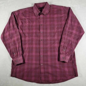 Burberry London Long Sleeve Button Down Shirt Men's XL Burgundy Maroon USA - Picture 1 of 9