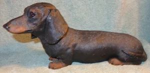 SANDICAST 10" Negro Marrón DACHSHUND Fundido a Mano Pintado a Mano EE. UU. 1983 De Colección #161 - Imagen 1 de 12