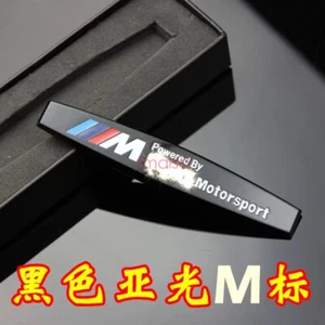 2PCS BMW ///M Powered by Matte Black Fender Metal Emblem Badge Sticker Logo - Picture 1 of 7