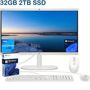 🎉 HP All In One Desktop PC 21.5" Intel Celeron 32GB RAM&2TB SSD  Win11Pro #B - Picture 1 of 7