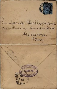 INGHILTERRA - 1898 -2 1/2 pence (95) - Lettera Manchester x Genova 23.12 - Picture 1 of 1