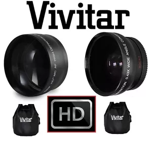 HD WIDE ANGLE & 2x TELEPHOTO LENS SET FOR CANON XF105 - Picture 1 of 9