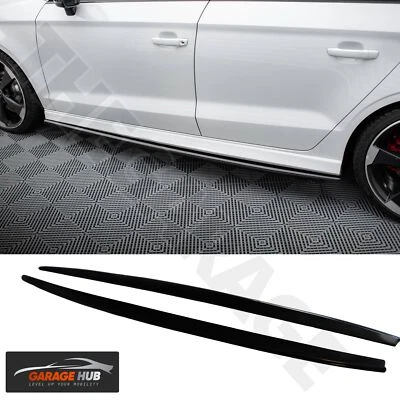 TOP SELLER Sotto Minigonne per💎AUDI💎A3 8P 8V 8Y *RS-Look* Laterali Nero ABS - Immagine 1 di 4