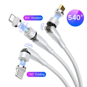 CABLE MAGNETICO ADAPTADOR 3 EN 1 MICRO USB TIPO C Y APPLE IPHONE CARGA RAPIDA 3A - Imagen 1 de 12