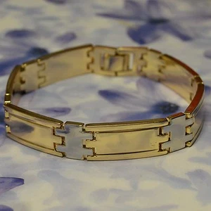Dolly-Schmuck Armband halbstarre polierte Stahl zweifarbig 20 cm - Bild 1 von 2