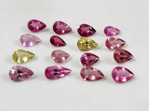 Natural Multi Color Tourmaline Pear Cut Gemstone, Size 3x5 to3.5x7 mm, 16 Pieces - Picture 1 of 9