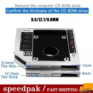 HDD Universal CD/DVD Caddy SATA to SATA Hard Drive Adapter For Laptop - Picture 1 of 13