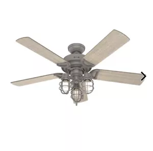 Hunter 52" Rustic Quartz Gray Outdoor Damp LED Light Ceiling Fan - Picture 1 of 1