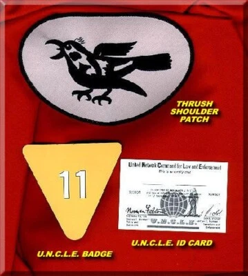 THE MAN FROM UNCLE U.N.C.L.E. ID  BADGE THRUSH SHOULDER PATCH ID CARD 3-PC SET - Image 1 of 4