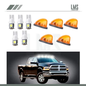 For 73-87 Chevy/GMC Amber Lens 1313A Cab Roof Clearance Light+W5W 5050 White LED - Picture 1 of 11
