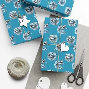 Sharks Gift Wrap Birthday All Occasion Wrapping Paper - Picture 1 of 13